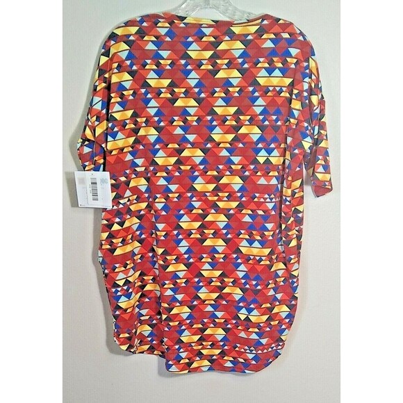 LulaRoe Irma Tunic Multicolored Bright Triangle Print Hi Low Hem Womens XXS - Picture 4 of 5